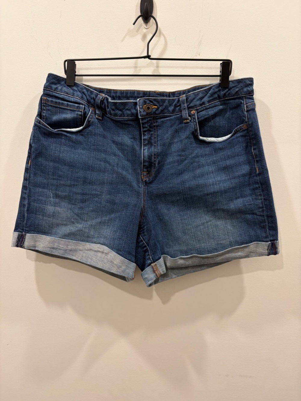 Tommy Hilfiger Dark Blue Cuffed Denim Shorts